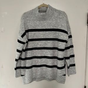 Workshop Republic Clothing Grey black striped sweater size LG